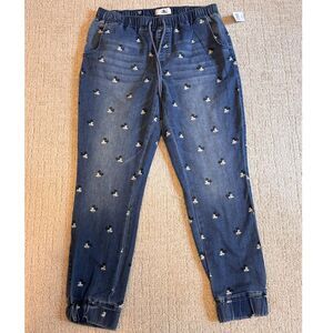 NWT! Mickey Mouse Denim Jogger Pants Women's - Large